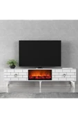 DEMONTE DECOR VARNA TV SEHPASI ŞÖMİNELİ (ALT MODÜL )BEYAZ thumbnail 1