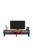 DEMONTE DECOR ASSEL  ŞÖMİNELİ TV SEHPASI (ALT MODÜL) ANTRASİT-GÜMÜŞ thumbnail 6