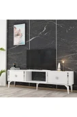DEMONTE DECOR DORUK TV SEHPASI BEYAZ GÜMÜŞ thumbnail 2
