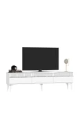 DEMONTE DECOR DEFFNE TV SEHPASI ve KONSOL 2'Lİ SALON TAKIMI BEYAZ-GÜMÜŞ - 5