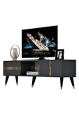 DEMONTE DECOR Vania Tv Sehpası Antrasit-altın thumbnail 6