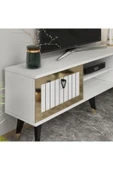 DEMONTE DECOR LİİDYA TV SEHPASI (ALT MODÜL) BEYAZ-ALTIN - 3