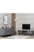 DEMONTE DECOR VANİA TV SEHPASI ve KONSOL 2'li SALON TAKIMI ANTRASİT-GÜMÜŞ - 1