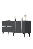 DEMONTE DECOR VANİA TV SEHPASI ve KONSOL 2'li SALON TAKIMI ANTRASİT-GÜMÜŞ - 6