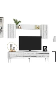 DEMONTE DECOR İpek 180 Cm Tv Ünitesi Ve Konsol 2'li Salon Takımı Beyaz-gümüş thumbnail 5