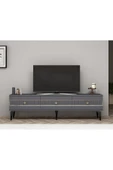 DEMONTE DECOR NOVVA TV SEHPASI (alt modül) ve KONSOL 2'Lİ SALON TAKIMI ANTRASİT-GÜMÜŞ thumbnail 5