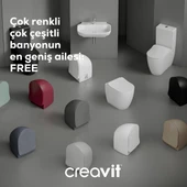 Creavit Free Mat Siyah Kanallı Asma Klozet FE320, Creavit Duck Duroplast Yavaş Kapak - 6