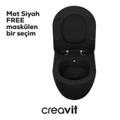 Creavit Free Mat Siyah Kanallı Asma Klozet FE320, Creavit Duck Duroplast Yavaş Kapak - 3