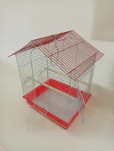 Dayang İki Kapılı Çatılı Kuş Kafesi 35x28x46 cm Kırmızı - 2