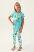 Roly Poly 3394-2 Kız Çocuk Çiçekli Kısa Kol Pijama Takım thumbnail 7
