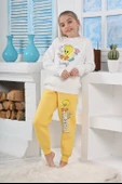 Kapitex 6182 Kız Çocuk Twety Baskılı Uzun Kol Pijama Takımı thumbnail 10