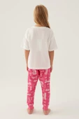 Barbie L1704-g Kız Çocuk Kısa Kol Pijama Takımı thumbnail 2