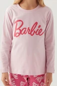 Barbie L1766-3 Kız Çocuk Uzun Kol Pijama Takımı thumbnail 4