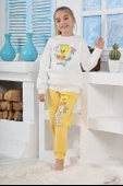 Kapitex 6182 Kız Çocuk Twety Baskılı Uzun Kol Pijama Takımı thumbnail 9