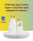 67W Hızlı Şarj Adaptörü ve Veri Aktarım Özellikli Type-C Kablo Seti thumbnail 1