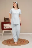 Ba-ha 4504 Dantel Sabahlıklı Lohusa Pijama Takımı thumbnail 4