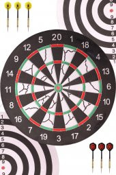 Delta Flocked Dart Seti 45 Cm (18 İnç) Büyük Boy + 6 Dart Oku (18 Gr) Hedef Tahtası - 1