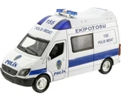 PARAPLY Çek Bırak Metal Sesli Ve Işıklı Polis Minibüsü Kız Erkek Çocuk Oyuncak Eğitici Oyuncaklar thumbnail 1