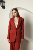 Atlas Kumaş Kadın Oversize Ceket-Kiremit thumbnail 2