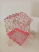 Dayang İki Kapılı Çatılı Kuş Kafesi 35x28x46 Pembe - 2