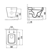 Creavit Solo Beyaz Kanalsız Asma Klozet SO321, Creavit Solo Essere Duroplast Yavaş Kapak - 5