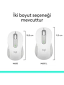 Logitech Signature M650 Büyük Boy Sol El Için Sessiz Kablosuz Mouse - Beyaz - 7