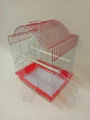 Dayang İki Kapılı Kubbeli Kuş Kafes 28,5x38 cm  Kırmızı thumbnail 2