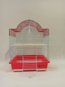 Dayang İki Kapılı Kubbeli Kuş Kafes 28,5x38 cm  Kırmızı thumbnail 1