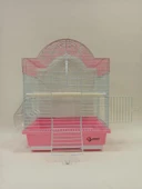 Dayang İki Kapılı Kubbeli Kuş Kafes 28,5x38 cm  Pembe thumbnail 1