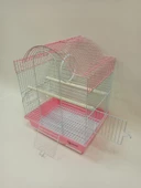 Dayang İki Kapılı Kubbeli Kuş Kafes 28,5x38 cm  Pembe thumbnail 2