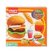 PARAPLY 2015 Crafy Süper Burger Oyun Hamuru Seti 200 g 12 Parça Kız Erkek Çocuk Oyuncak Eğitici Oyuncaklar - 1