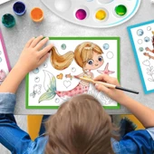 PARAPLY Deniz Kızı Desenli Sulu Boya Seti Kız Erkek Çocuk Oyuncak Eğitici Oyuncaklar thumbnail 3