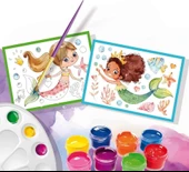 PARAPLY Deniz Kızı Desenli Sulu Boya Seti Kız Erkek Çocuk Oyuncak Eğitici Oyuncaklar thumbnail 2