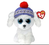 PARAPLY Ty Beanie Boos Bereli Beyaz Peluş Köpek Sleighbell 18cm Kız Erkek Çocuk Oyuncak Eğitici Oyuncaklar thumbnail 1