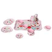 PARAPLY ATF-998A-998B 15 PARÇA ÇİÇEK DESENLİ METAL ÇAY SET Kız Erkek Çocuk Oyuncak Eğitici Oyuncaklar - 2