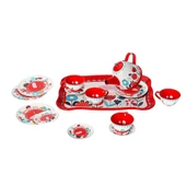 PARAPLY ATF-998A-998B 15 PARÇA ÇİÇEK DESENLİ METAL ÇAY SET Kız Erkek Çocuk Oyuncak Eğitici Oyuncaklar - 1