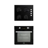 LUXELL 2'Lİ OPALL SİYAH CAM ANKASTRE SET (OCAK-FIRIN) - 1