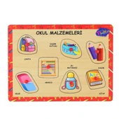 PARAPLY ONY-196-197 Ahşap Tutmalı Okul Malzemeleri -Onyıl Oyuncak Kız Erkek Çocuk Oyuncak Eğitici Oyuncaklar - 1