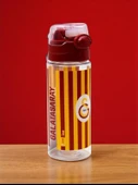 Galatasaray Taraftar Şeffaf Çizgili  500 Ml Pipetli Suluk Matara - 1