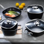 Schafer Gastronomie Master 7 Parça Tencere Seti Siyah - 1