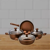 PİERRE CARDİN 7 PARÇA GRANIKS TENCERE SETİ ROSEGOLD - 1