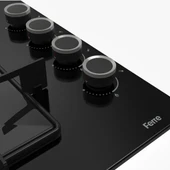 Ferre FLOWART Serisi Siyah Set (SS205 + QBL63CS +D077 ) - Emaye Izgara - 4