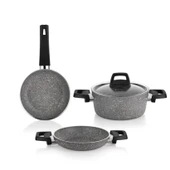 Schafer Eternal 3 lü Set 18 Cm Tencere 18 Cm Sahan 18Cm Tava Gri - 1