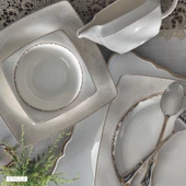 Pierre Cardin Stella Kare 60 Parça 12 Kişilik Yemek Takımı - 1
