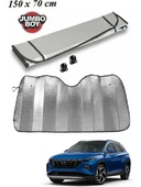 Araba Ön Cam Güneş Şemsiyesi Araç Içi Cam Vantuzlu Katlanır Güneşlik Koruyucu Perde 150 Cm X 70 Cm thumbnail 2