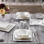 Schafer Glamor Pure 60 Parça 12 Kişilik Yemek Takımı Platin - 1