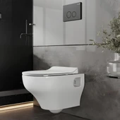 Creavit Ness Beyaz Kanalsız Açık Montaj Asma Klozet NS322, Creavit Ness Duroplast Yavaş Kapak KC3403.02 thumbnail 1