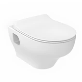 Creavit Ness Beyaz Kanalsız Açık Montaj Asma Klozet NS322, Creavit Ness Duroplast Yavaş Kapak KC3403.02 thumbnail 2