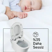 Creavit Nora Vortex Beyaz Asma Klozet NO323, Creavit Nora Duck Duroplast Yavaş Kapak thumbnail 8