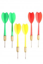 Delta Dart Oku (6’lı Set) - Çelik Uç + Pirinç Başlık - Renkli Dart Oku Seti - 1